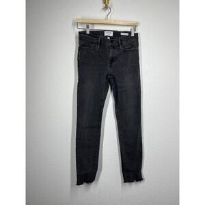 Frame Le Skinny De Jeanne Jean Size 27 Drover Raw Front Split Hem